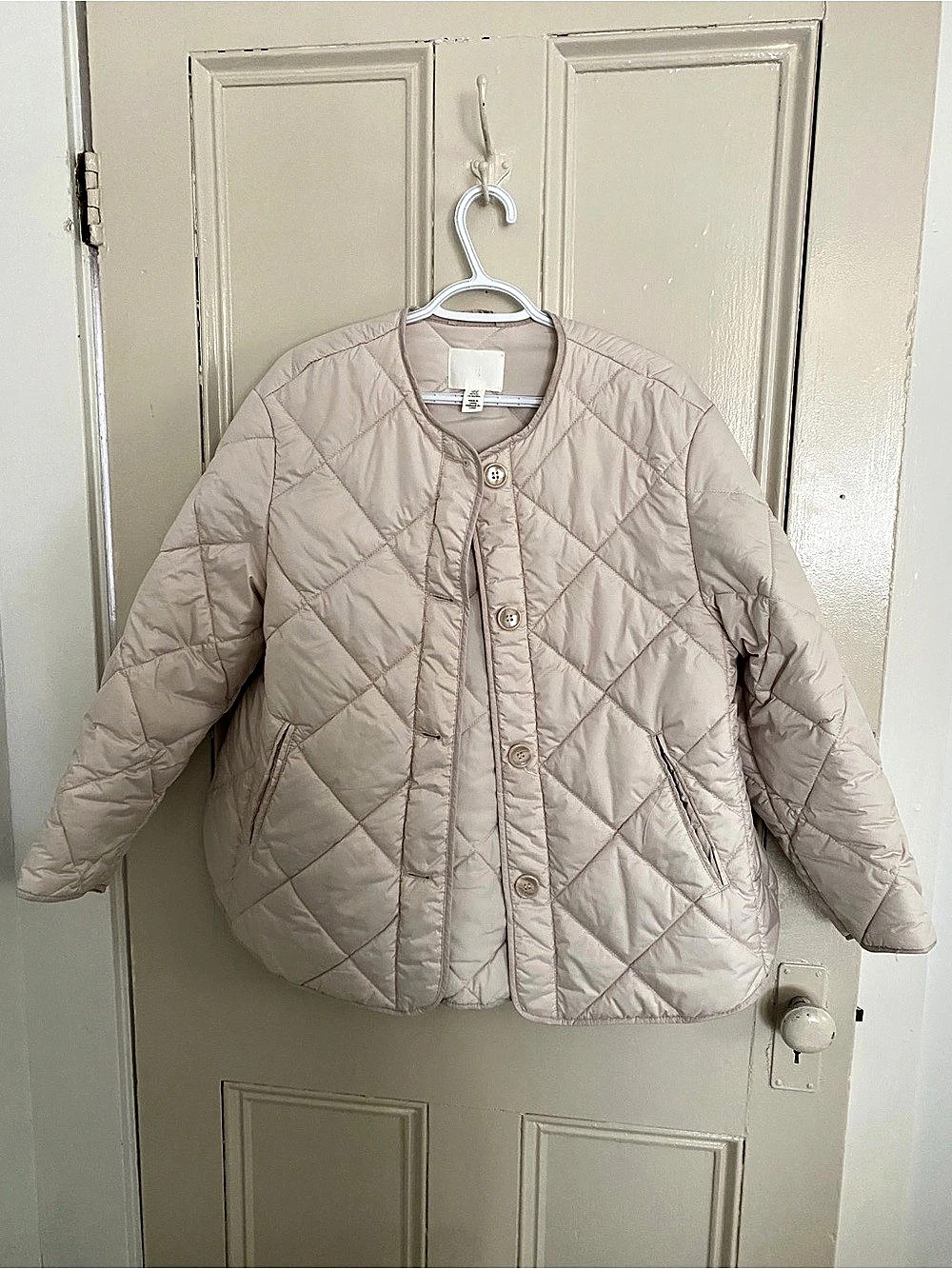 H&M Quilted shell liner Jacket pearly beige